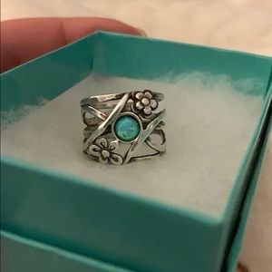 Sterling silver opal ring